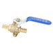 1/2 Inch PEX-B Barb Ball Valve With Drop Ear Blue Handle