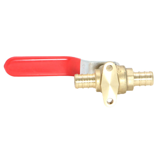 1/2 Inch PEX-B Barb Ball Valve With Drop Ear Red