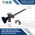 1/2 Inch Pex-A Expansion x 3/4 Inch GHT Valves Anti-Siphon Frost Free Sillcock 10 Inch Long