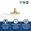 1/2 Inch PB (Polybutylene) x 1/2 Inch PB x 1/2 Inch PEX-B Barb Crimp Tee