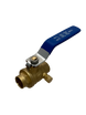 1/2 Inch Brass Sweat Shut Off Ball Valve with Drain, 600 WOG (Water, Oil Gas)