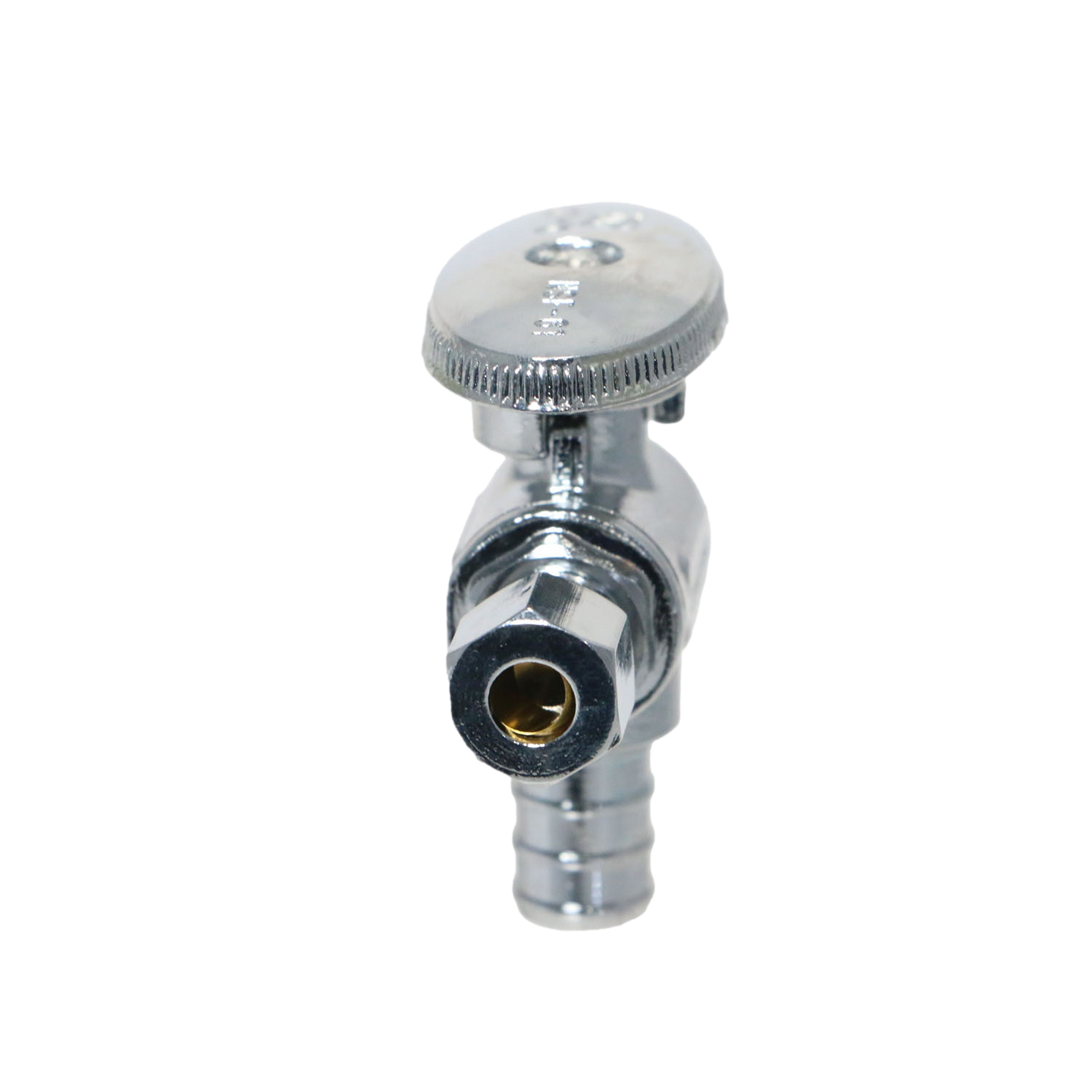 1/4 Inch OD Compression x 1/2 Inch PEX-B Barb Angle Valve