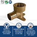 1 inch PEX-B Barb x 1 inch FNPT Elbow Drop Ear