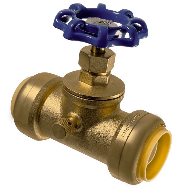 1 inch Push-to-Connect Stop Valve with Drain