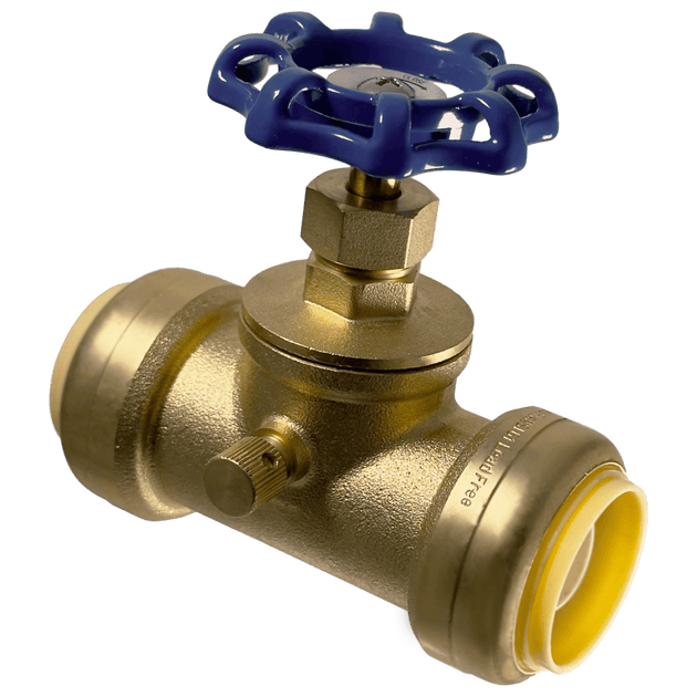 1 inch Push-to-Connect Stop Valve with Drain
