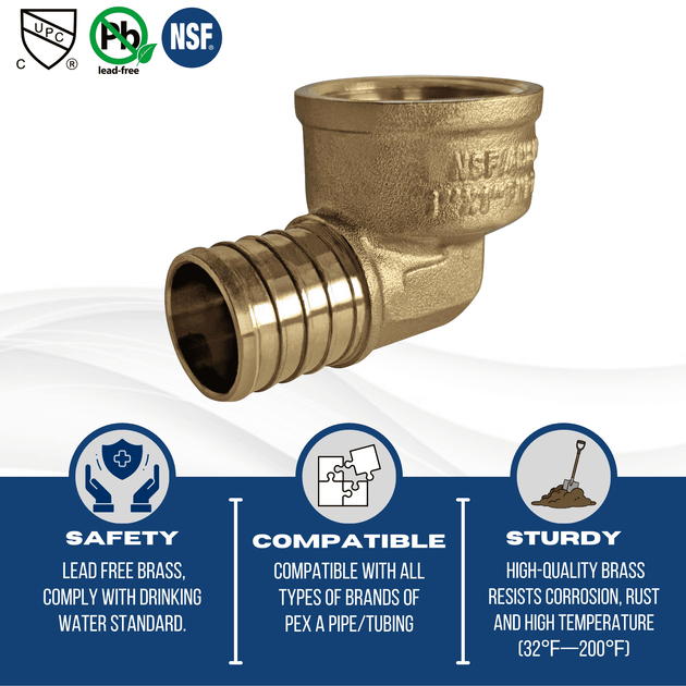 1 inch PEX-B Barb x 1 inch FNPT Elbow