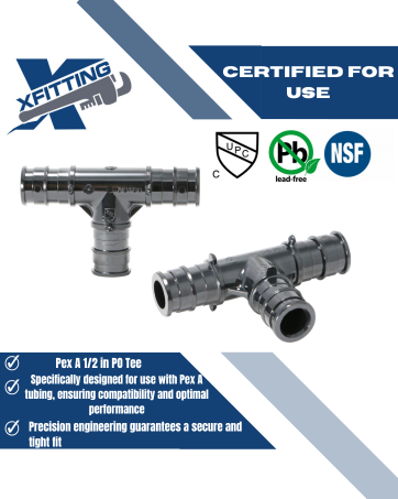 1/2 Inch Pex-A Expansion Poly Tee