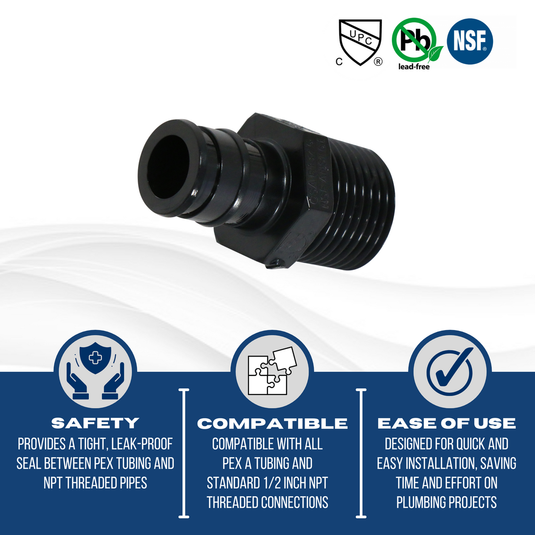 1/2 Inch Poly Alloy Pex-A Expansion Male Adapter