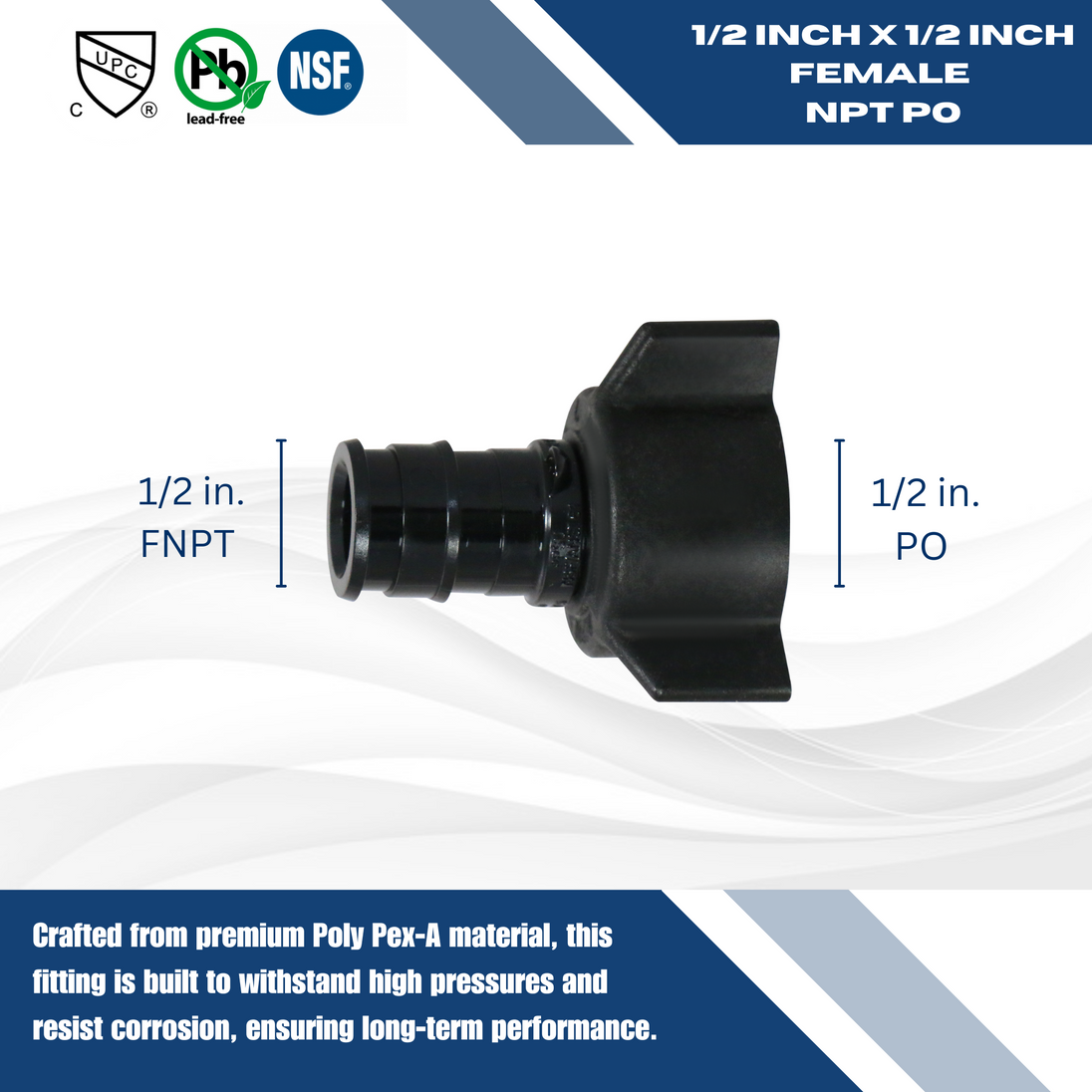 1/2 Inch Poly Alloy Pex-A Expansion Female NPT Adapter