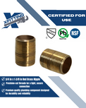 3/4 in x 1-3/8 in Red Brass Nipple