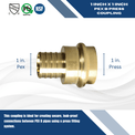 1 inch PEX-B Barb Crimp x 1 inch Press Coupling