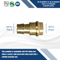 3/4 Inch Pex-A Expansion x 3/4 Inch Press Coupling