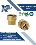 3/4 Inch FHT x 1/2 Inch FIP Swivel Hose Connector