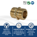 3/4 Inch MHT x 3/4 Inch MIP Hose-to-Pipe Adapter