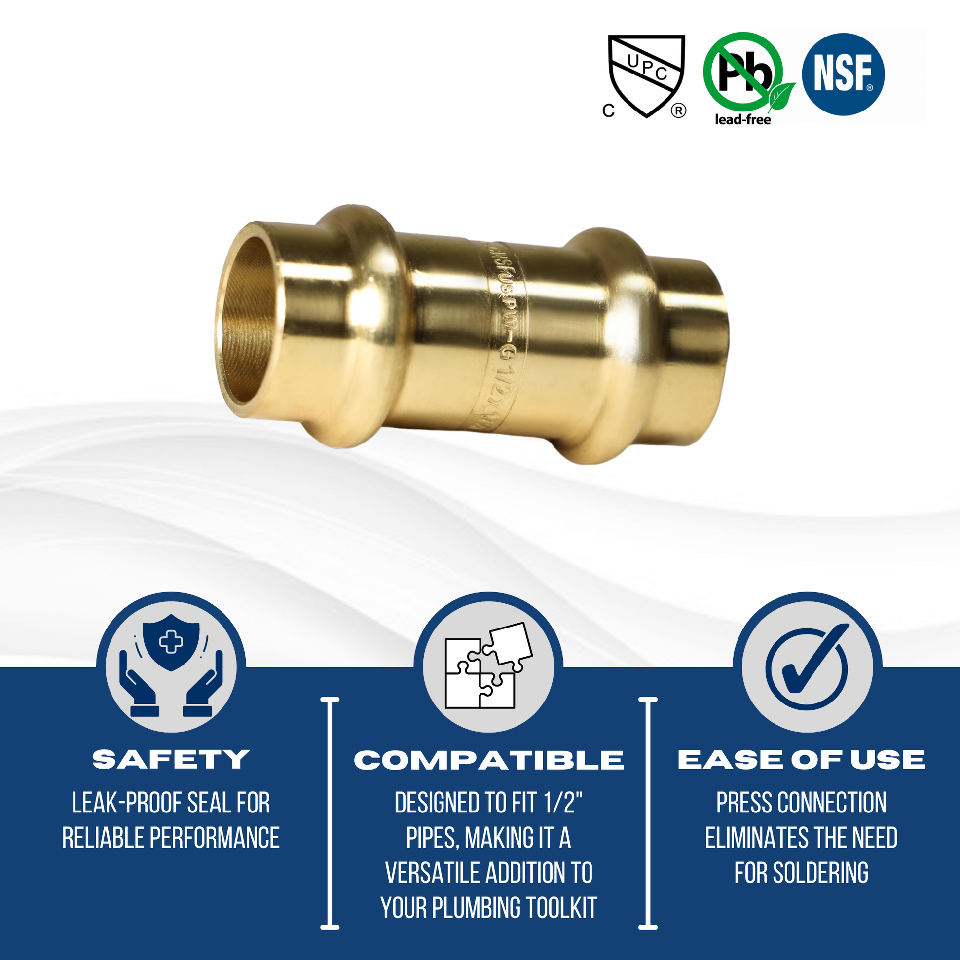  Press Coupling Measuring 3/4 in x 3/4 in Press Coupling, Brass Specifically Coupling