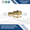 1/2 inch PEX-B Barb Crimp x 1/2 inch Press Coupling