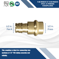 1/2 Inch Pex-A Expansion x 1/2 Inch Press Coupling