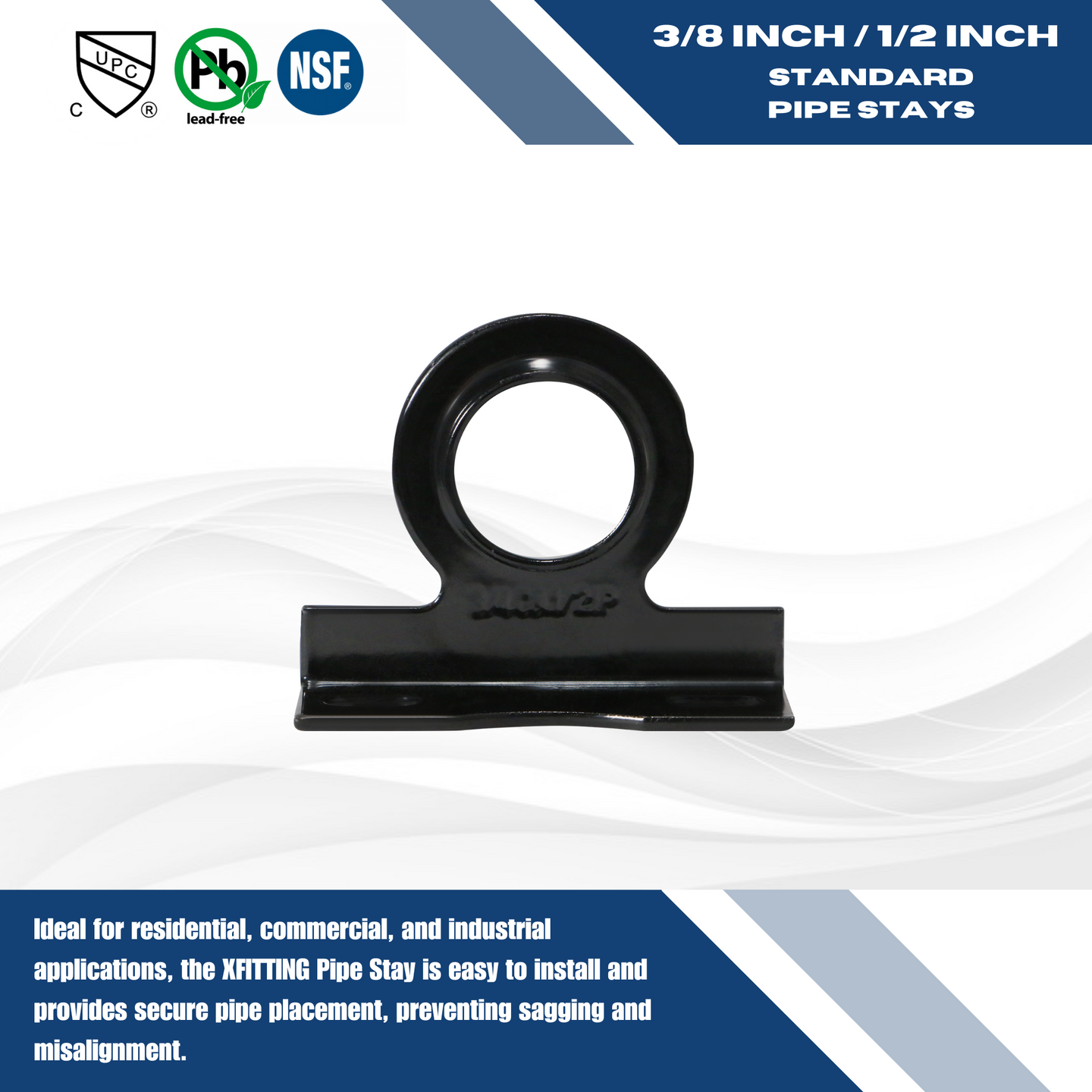 3/8 in. - 1/2 in. Pipe Stay for Standard Pipe, Copper, CPVC and Pex Pipes