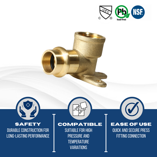 1/2 Inch Press X 1/2 FPT with 3 Ear Elbow