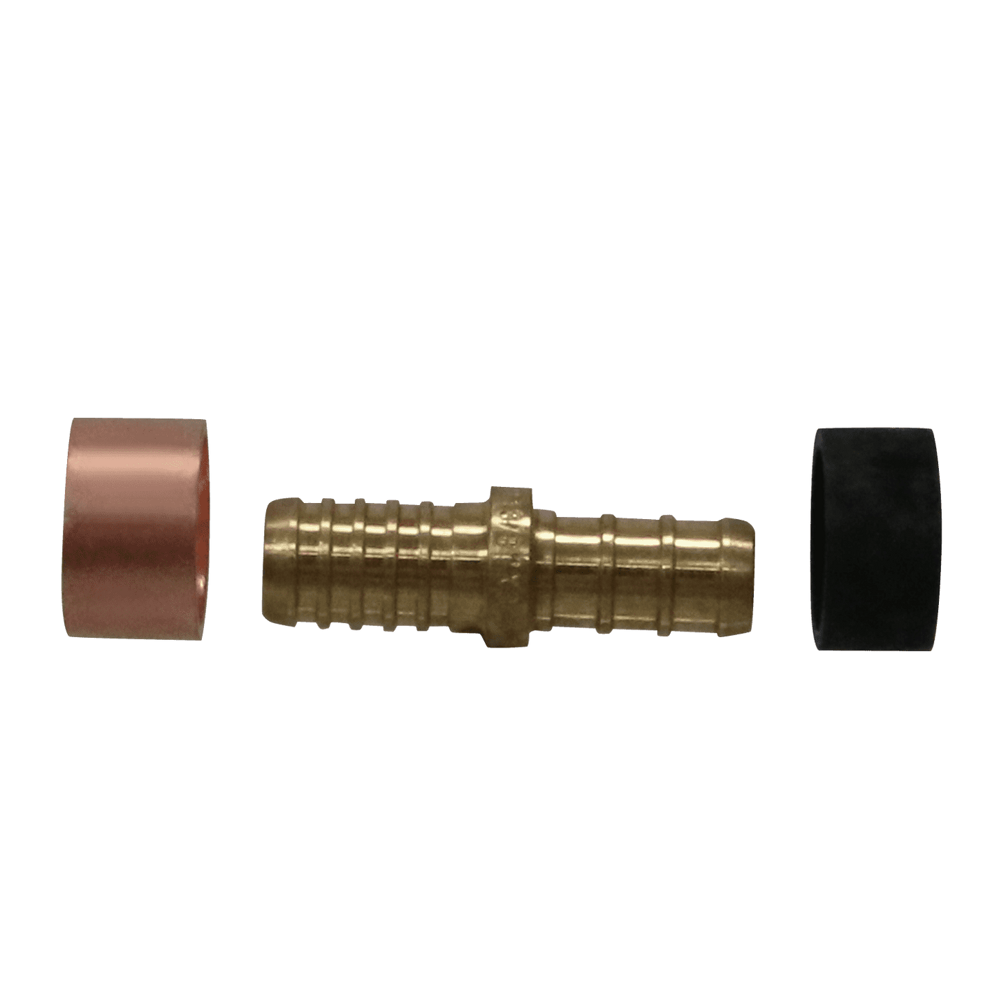 3/8 Inch PEX-B Barb x 3/8 Inch PB (polybutylene) Slicing coupling with ring