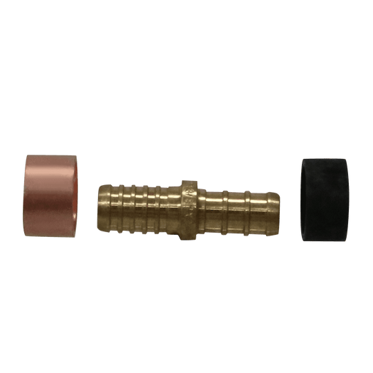3/8 Inch PEX-B Barb x 3/8 Inch PB (polybutylene) Slicing coupling with ring