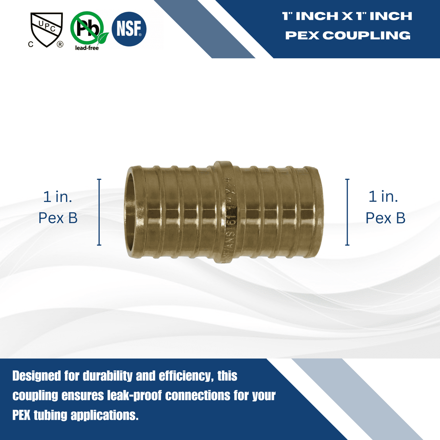 3/4 Inch PEX-B Barb Coupling