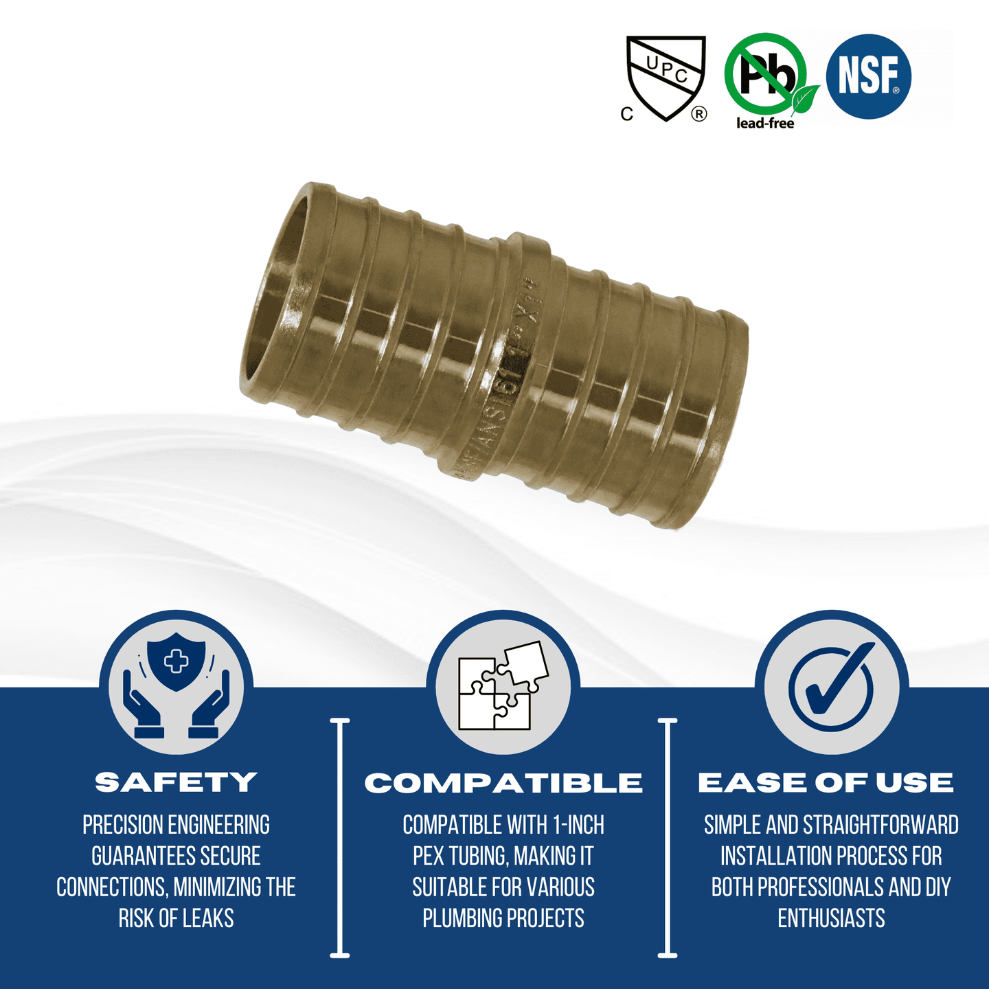 1 Inch PEX-B Barb Coupling