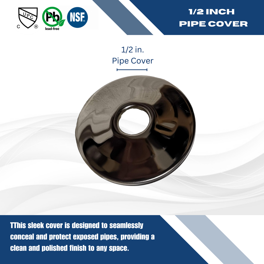 1/2 Inch Pipe Cover Escutcheons Chrome Plated