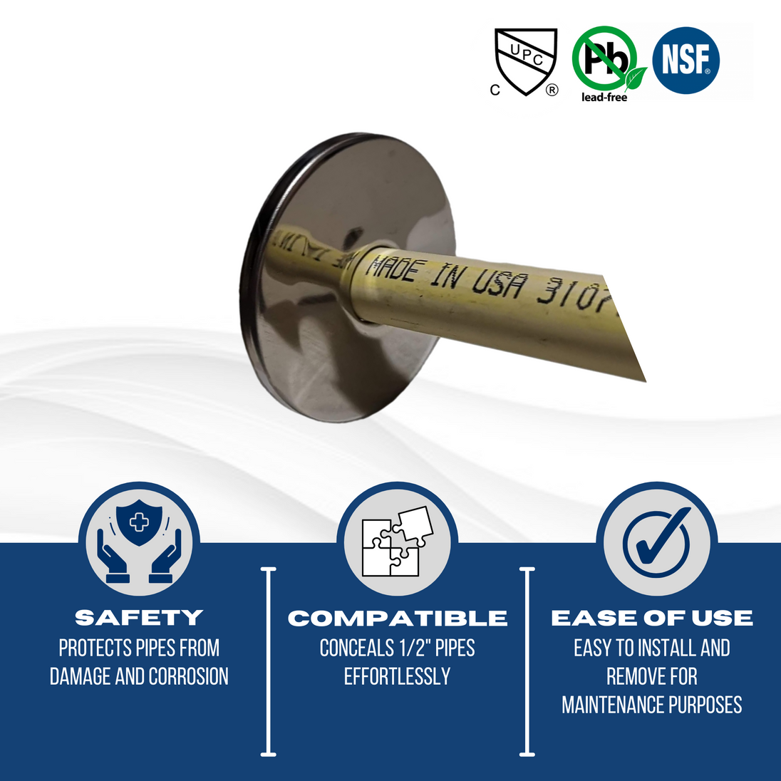 1/2 Inch Pipe Cover Escutcheons Chrome Plated