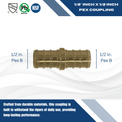 1/2 Inch PEX-B Barb Coupling