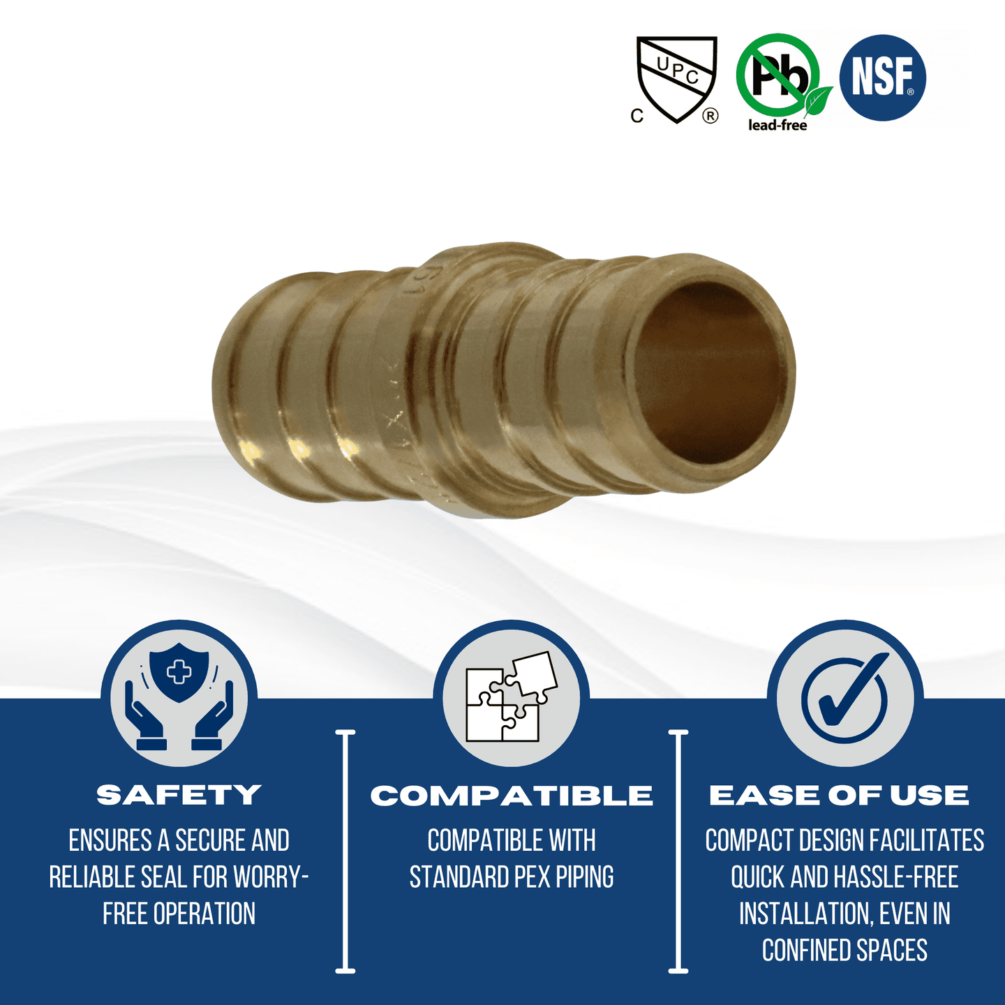 1/2 Inch PEX-B Barb Coupling