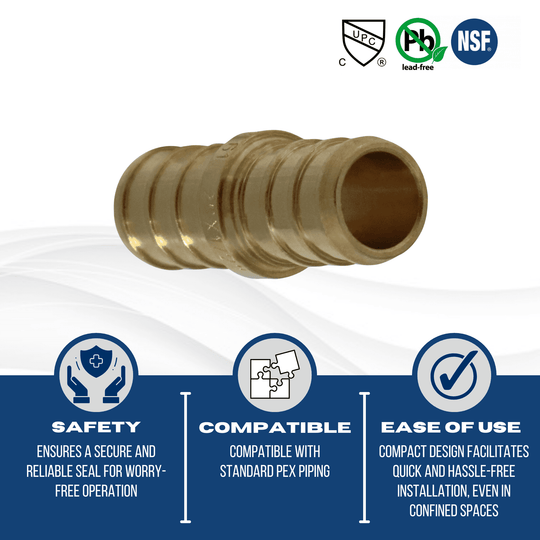 1/2 Inch PEX-B Barb Coupling