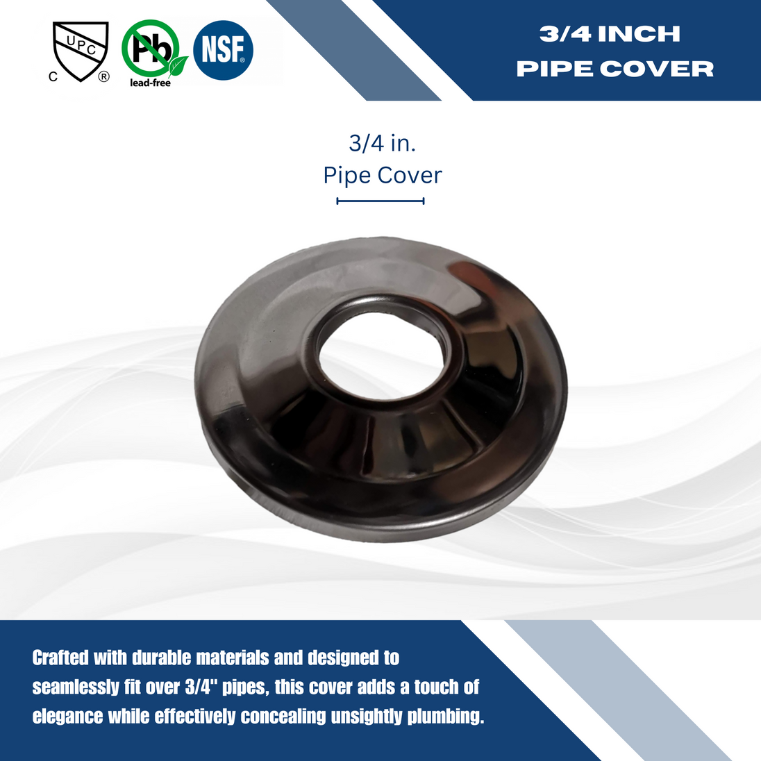 3/4 Inch Escutcheons Chrome Plated with Decorative Flange