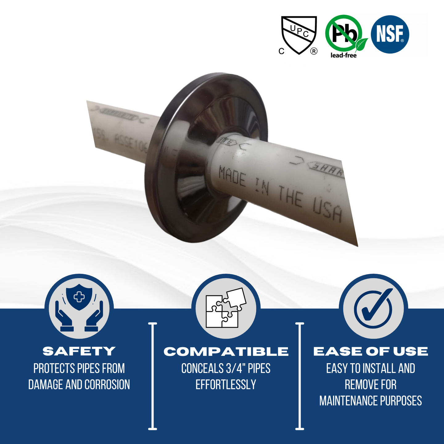 3/4 Inch Escutcheons Chrome Plated with Decorative Flange