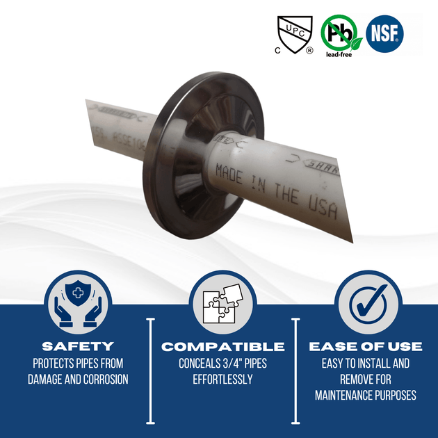 3/4 Inch Escutcheons Chrome Plated with Decorative Flange