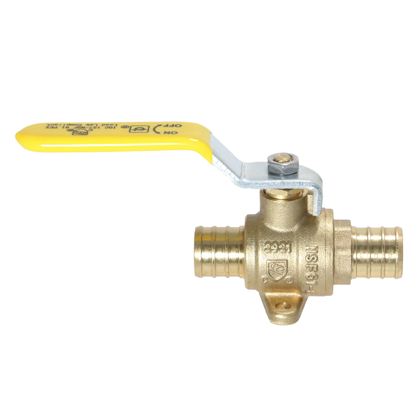 3/4 inch PEX-B Barb Crimp Ball Valve With Drop Ear