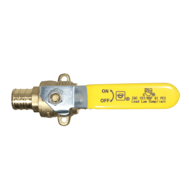 3/4 inch PEX-B Barb Crimp Ball Valve With Drop Ear