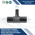 1 Inch X 1 Inch X 1/2 Inch PEX-B Barb Crimp Poly Alloy Tee