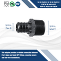 3/4 Inch PEX-B Barb Crimp x 3/4 Inch Male NPT Poly Alloy Adapter
