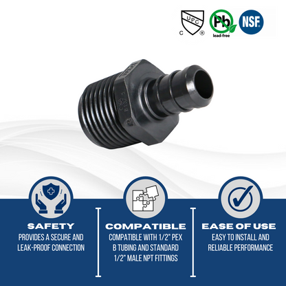Poly Alloy Pex B Male NPT Adapter Measuring Poly Alloy Pex B 3/4" x 3/4" Male NPT Adapter Specifically Poly Alloy Pex B Male NPT Adapter