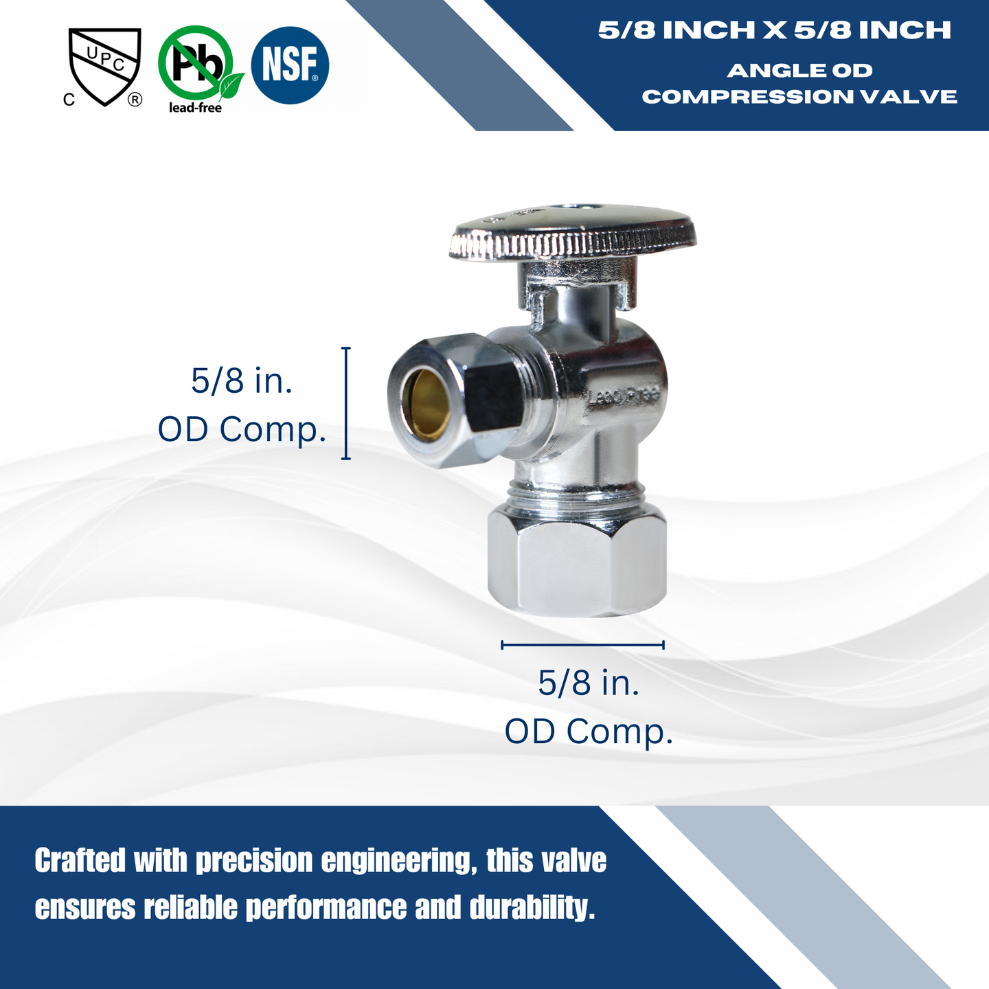 5/8 Inch OD Compression x 3/8 OD Compression Angle Valve