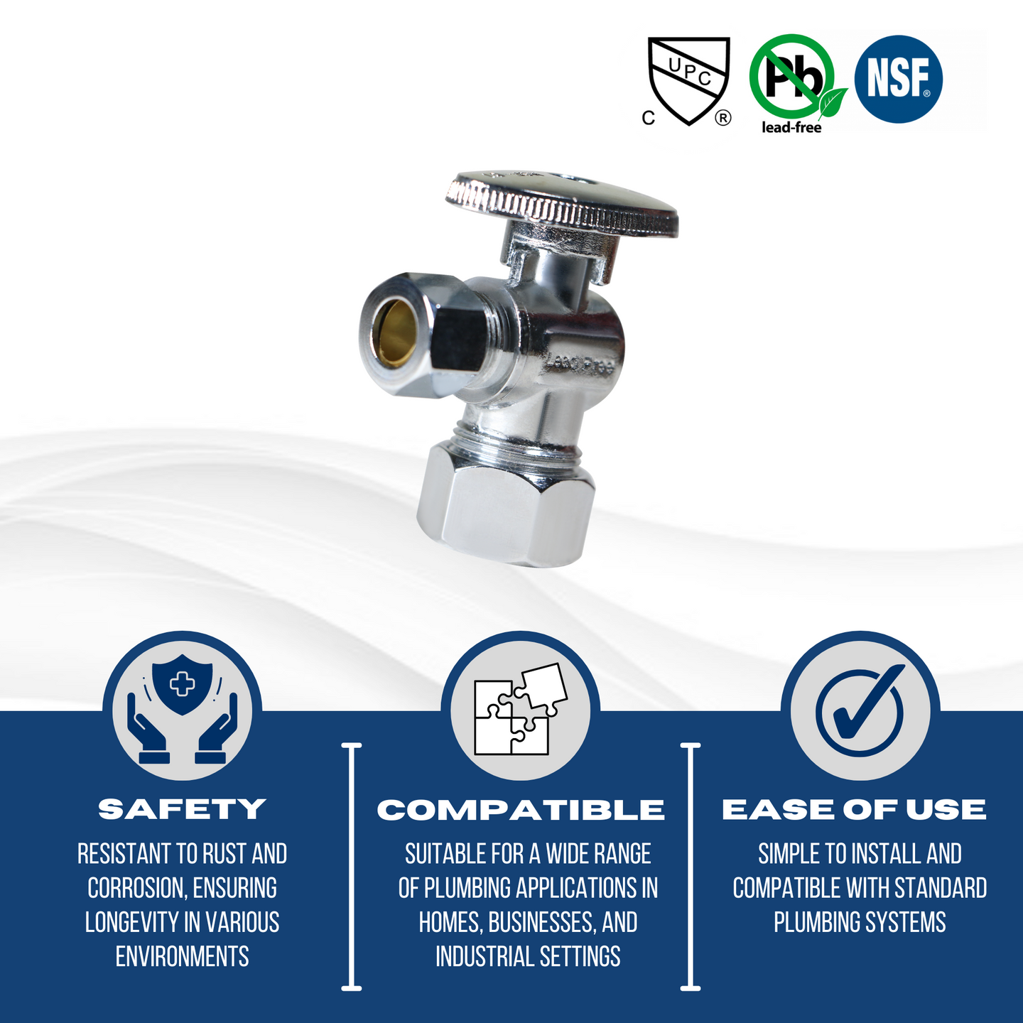 5/8 Inch OD Compression x 3/8 OD Compression Angle Valve