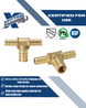 3/8 Inch x 3/8 Inch x 1/2 Inch PEX-B Barb Crimp Reducing Tee
