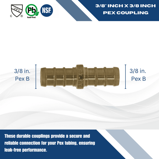 3/8 Inch PEX-B Barb Coupling