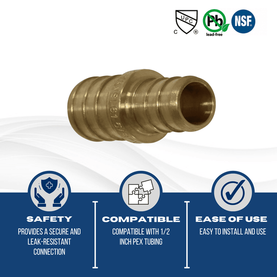 1/2 Inch x 5/8 Inch PEX-B Barb Crimp Reducing Coupling