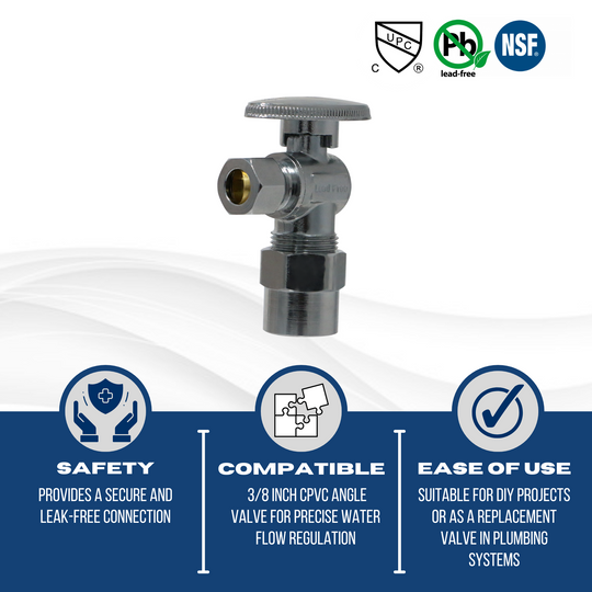 1/2 Inch CPVC x 3/8 Inch OD Compression Angle Valve