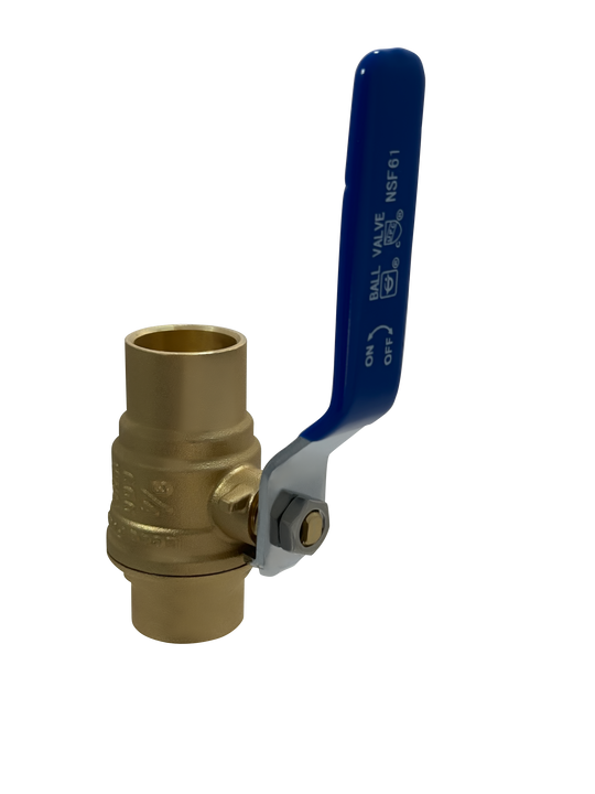 3/4 Inch Brass Sweat Shut Off Ball Valve, 600 WOG (Water, Oil Gas)