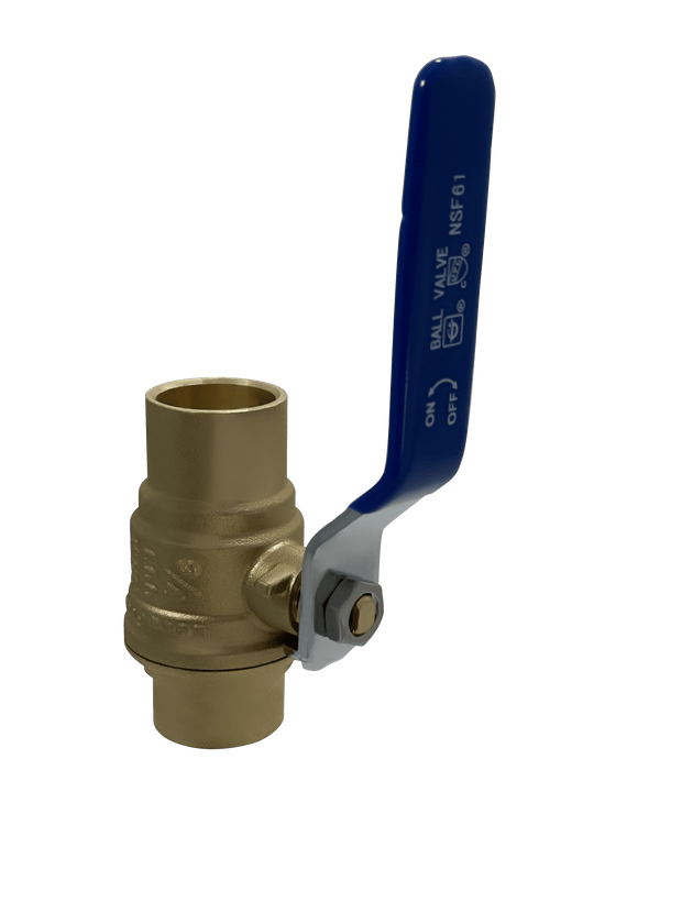 3/4 Inch Brass Sweat Shut Off Ball Valve, 600 WOG (Water, Oil Gas)