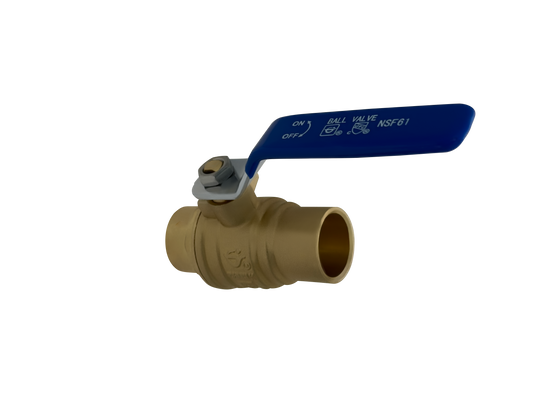 3/4 Inch Brass Sweat Shut Off Ball Valve, 600 WOG (Water, Oil Gas)