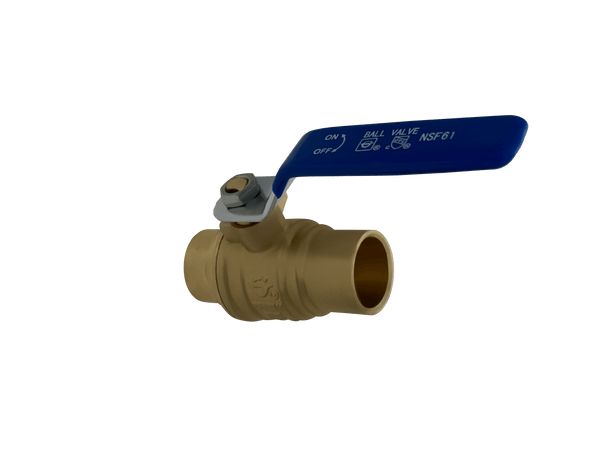 3/4 Inch Brass Sweat Shut Off Ball Valve, 600 WOG (Water, Oil Gas)